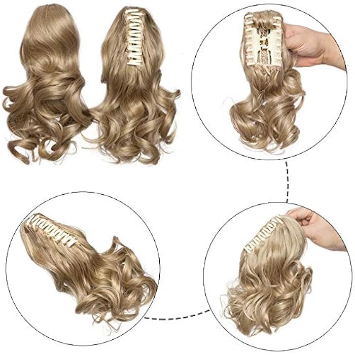 DILLARDS Linman 12-26Inch Claw Clip On Ponytail Hair Extension Synthetic Ponytail Enxtension Hair For Women Pony Tail Hair Hairpiece (Color : 16, Size : 28Inches) - Image 3